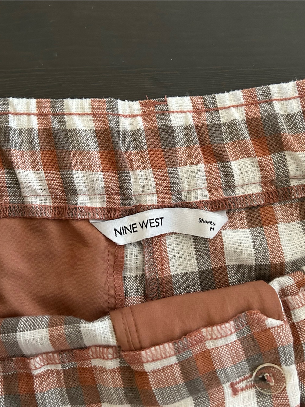 Nine West Rust and White Plaid Shorts - Picture 3 of 4